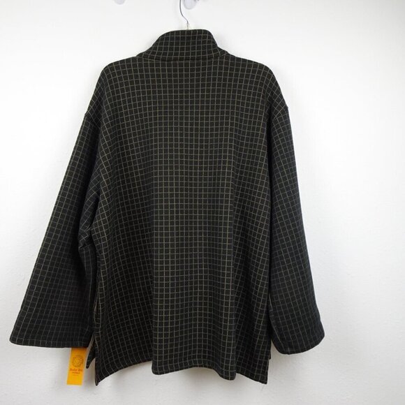 Ruby Rd Jacket Women's Plus Size 3X Black Windowpane Relaxed Fit Snap Front - Picture 5 of 10